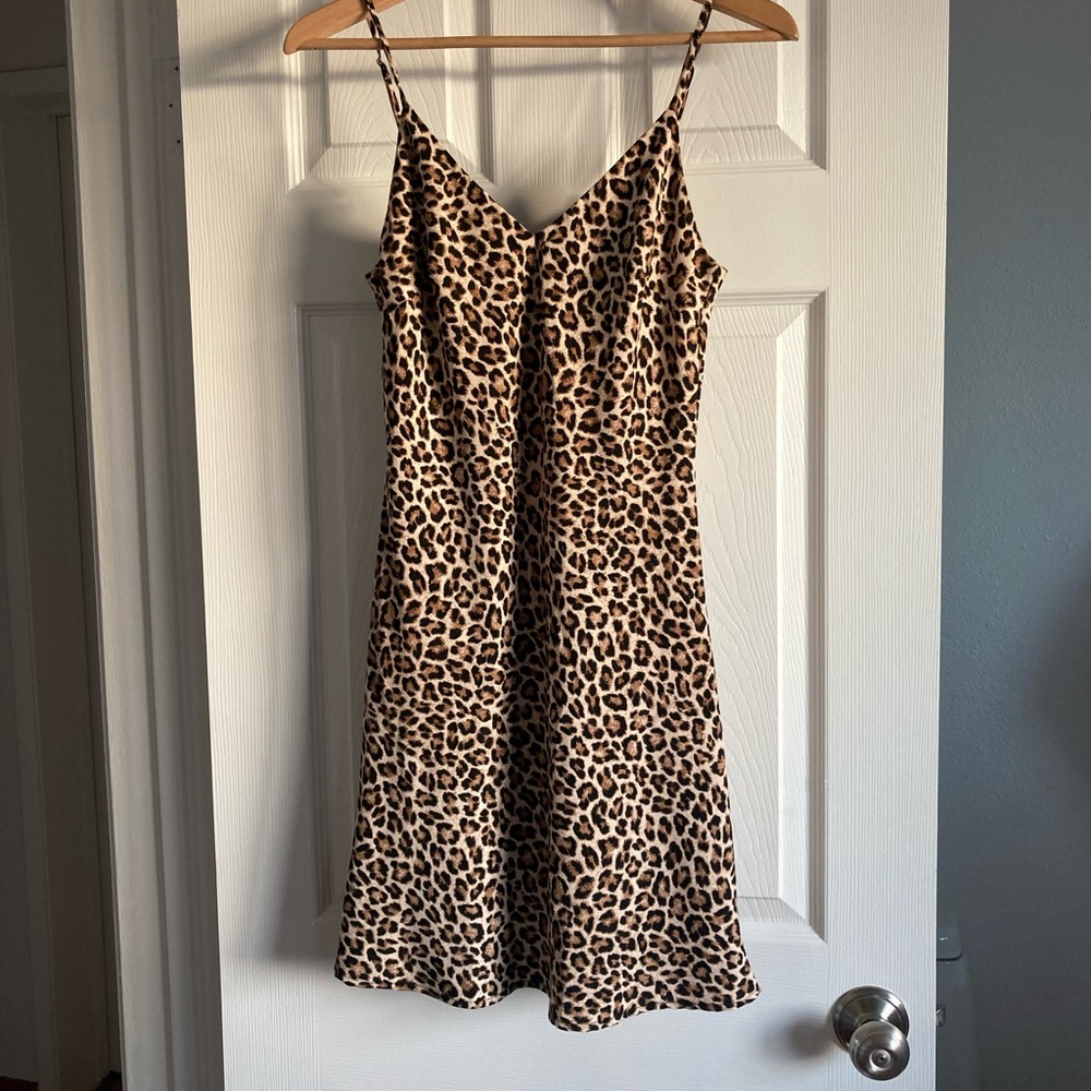 Leopard Print Slip Dress / Size M